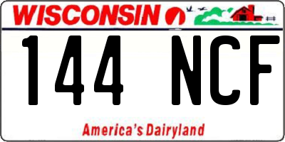 WI license plate 144NCF