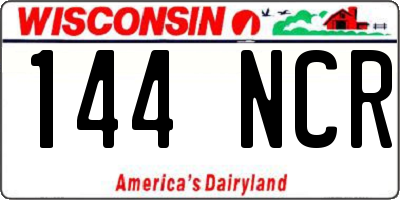 WI license plate 144NCR