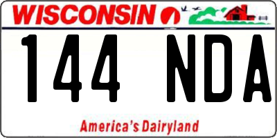WI license plate 144NDA