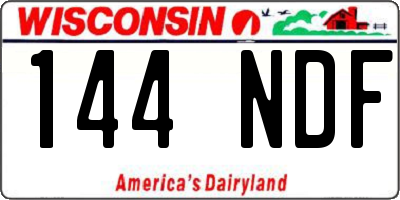 WI license plate 144NDF