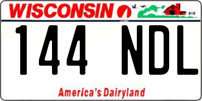 WI license plate 144NDL