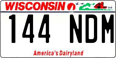 WI license plate 144NDM