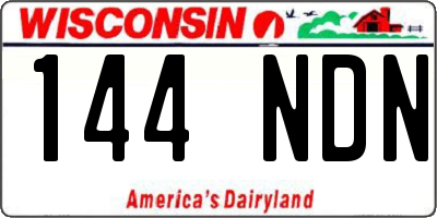WI license plate 144NDN