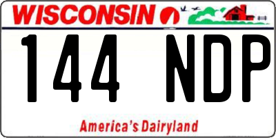 WI license plate 144NDP
