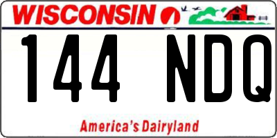 WI license plate 144NDQ