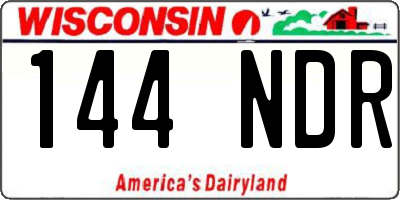 WI license plate 144NDR