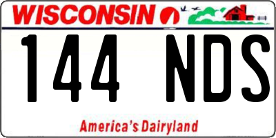 WI license plate 144NDS