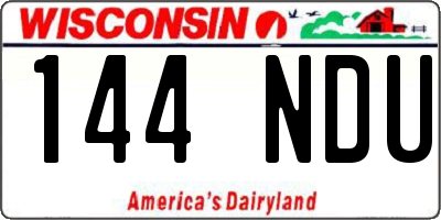 WI license plate 144NDU