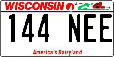 WI license plate 144NEE