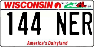 WI license plate 144NER