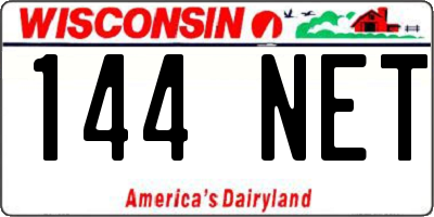 WI license plate 144NET