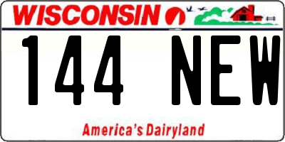 WI license plate 144NEW
