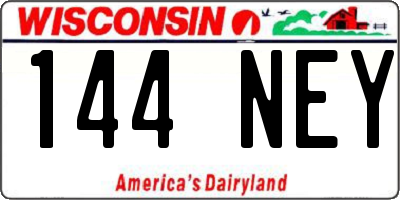 WI license plate 144NEY