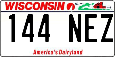 WI license plate 144NEZ