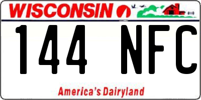 WI license plate 144NFC
