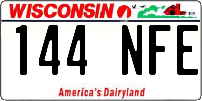 WI license plate 144NFE