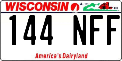 WI license plate 144NFF