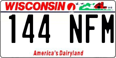 WI license plate 144NFM
