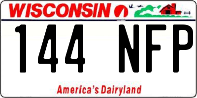 WI license plate 144NFP
