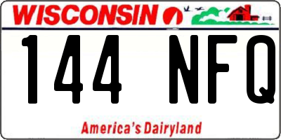 WI license plate 144NFQ