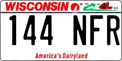 WI license plate 144NFR