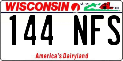 WI license plate 144NFS