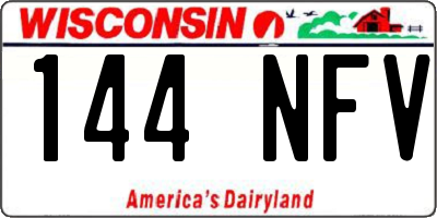 WI license plate 144NFV