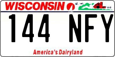 WI license plate 144NFY