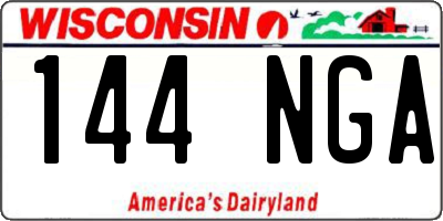 WI license plate 144NGA