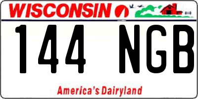 WI license plate 144NGB