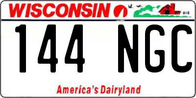 WI license plate 144NGC