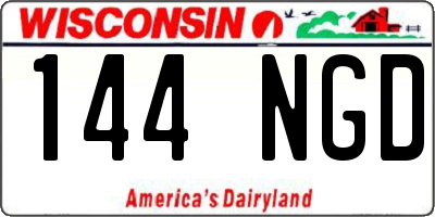WI license plate 144NGD