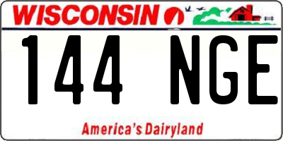 WI license plate 144NGE