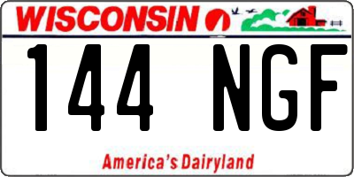 WI license plate 144NGF