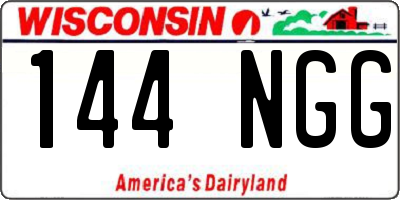 WI license plate 144NGG