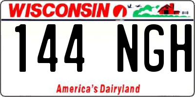 WI license plate 144NGH