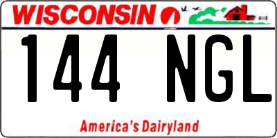 WI license plate 144NGL