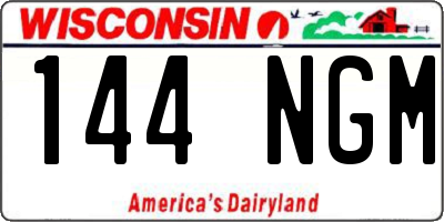 WI license plate 144NGM