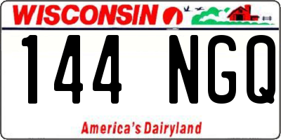 WI license plate 144NGQ