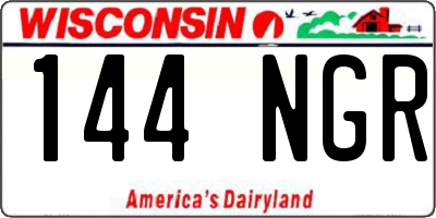 WI license plate 144NGR