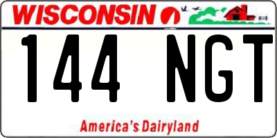 WI license plate 144NGT