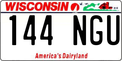 WI license plate 144NGU