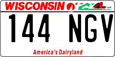 WI license plate 144NGV