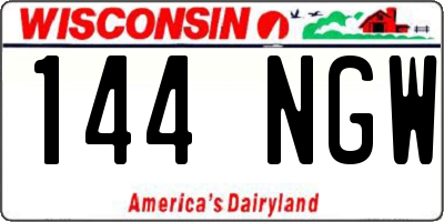 WI license plate 144NGW
