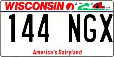 WI license plate 144NGX