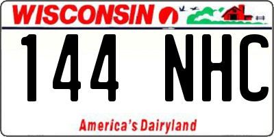 WI license plate 144NHC