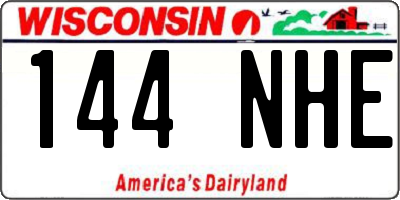 WI license plate 144NHE