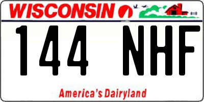 WI license plate 144NHF