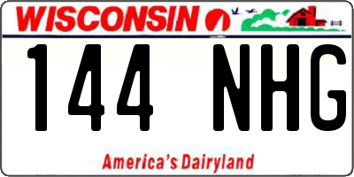 WI license plate 144NHG
