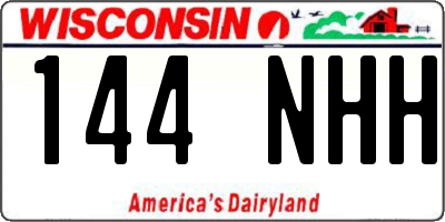 WI license plate 144NHH